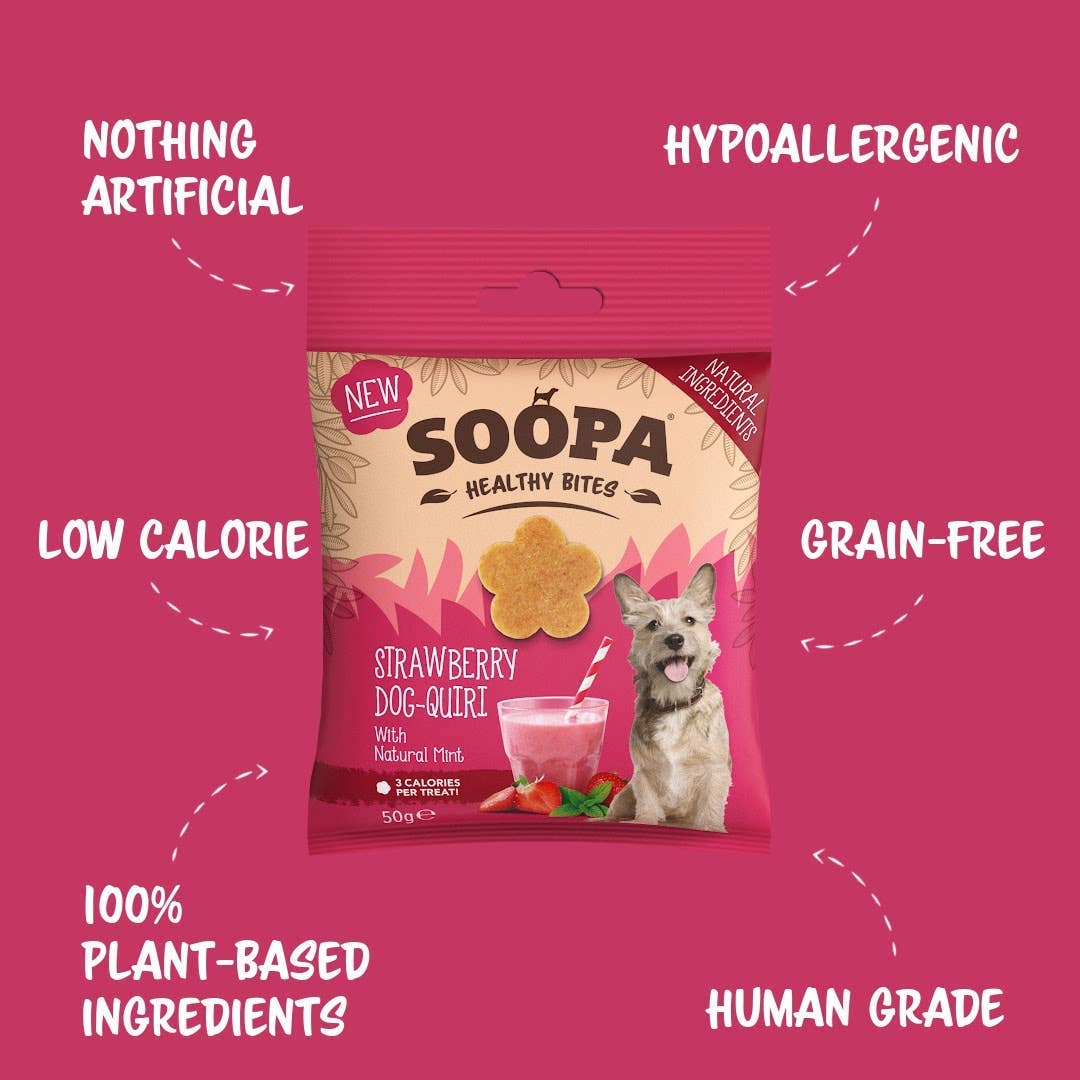 CHEWTOPIA Strawberry Dog-Quiri Healthy Bites by SOOPA