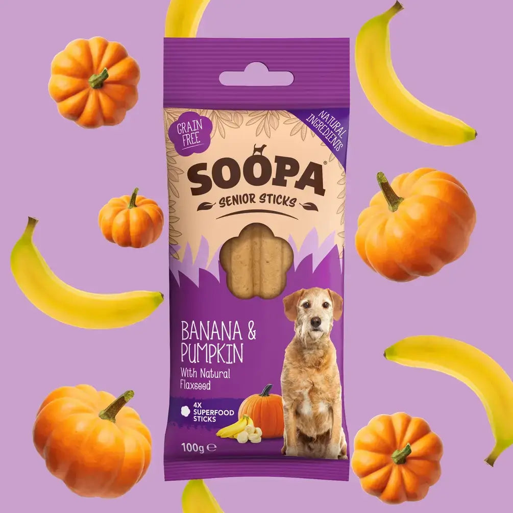 CHEWTOPIA Banana, Pumpkin & Flaxseed SENIOR Dental Sticks by SOOPA