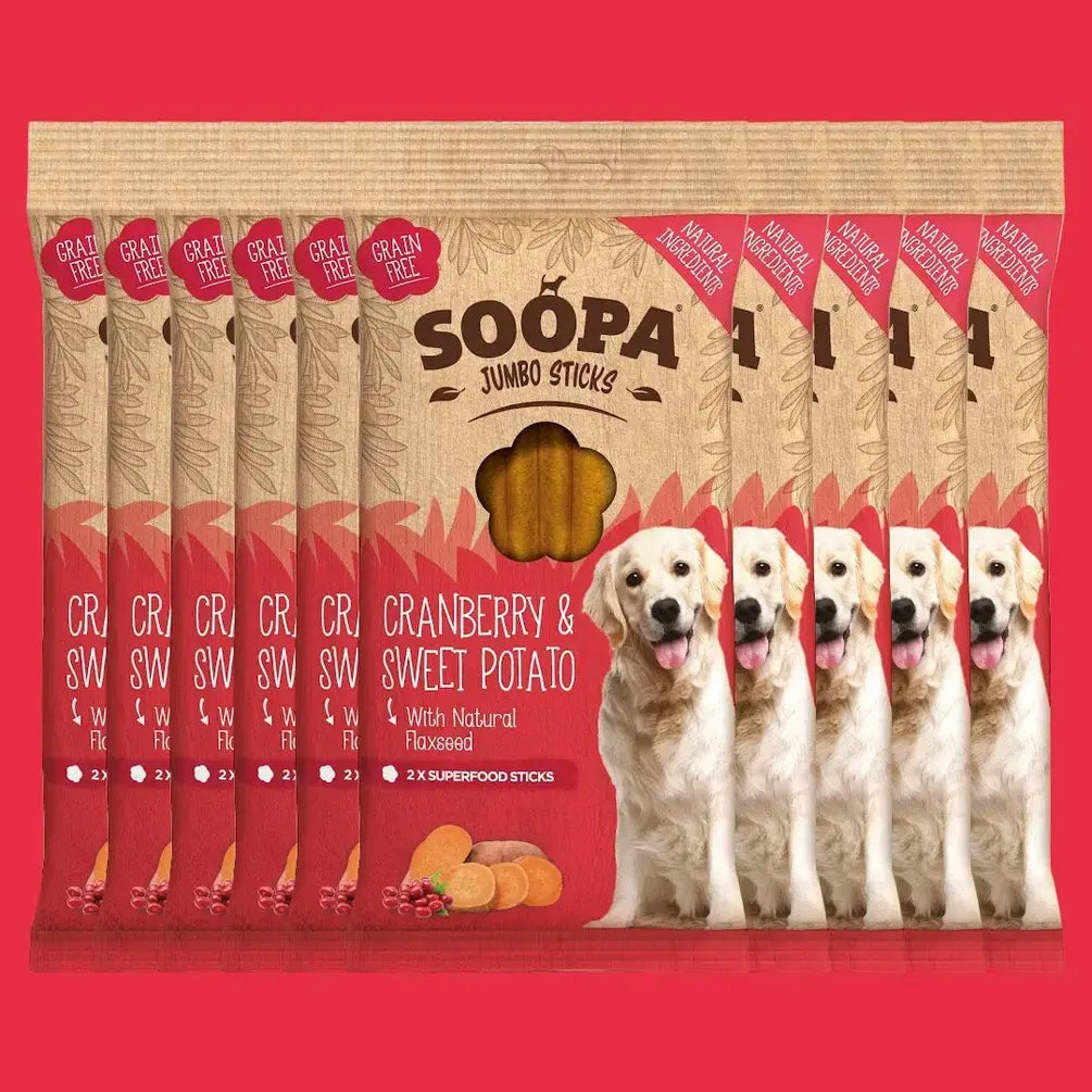 CHEWTOPIA Cranberry & Sweet Potato Jumbo Dog Dental Sticks by SOOPA