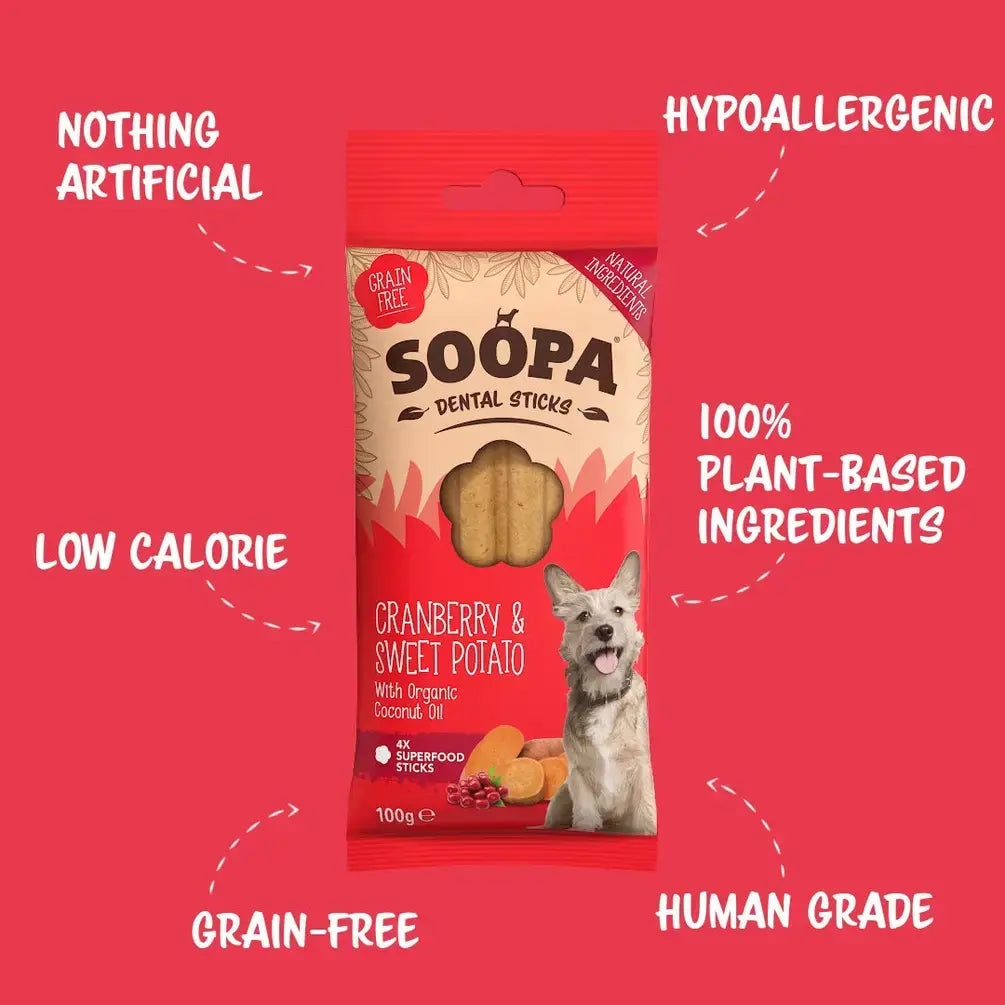 CHEWTOPIA Cranberry & Sweet Potato Dental Sticks by SOOPA