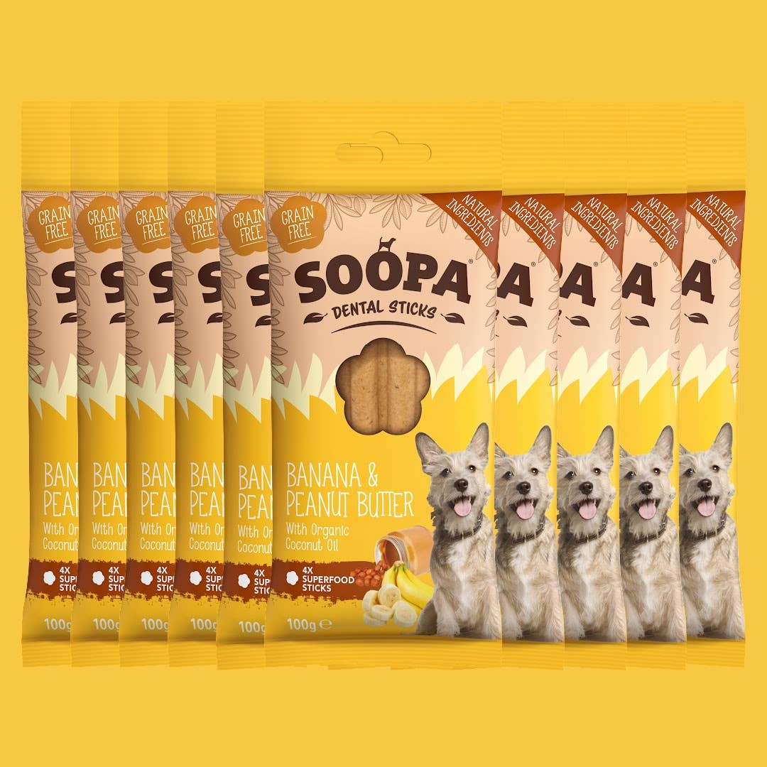 CHEWTOPIA Banana & Peanut Butter Dental Sticks by SOOPA
