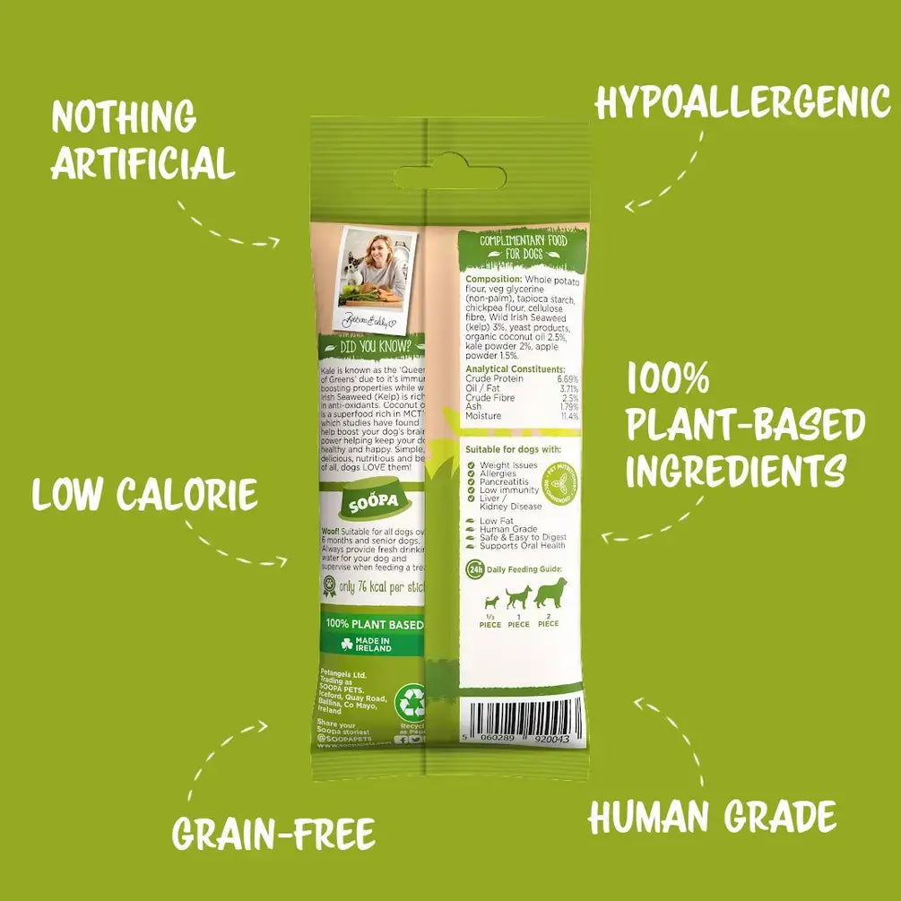 CHEWTOPIA Kale & Apple Dental Sticks by SOOPA