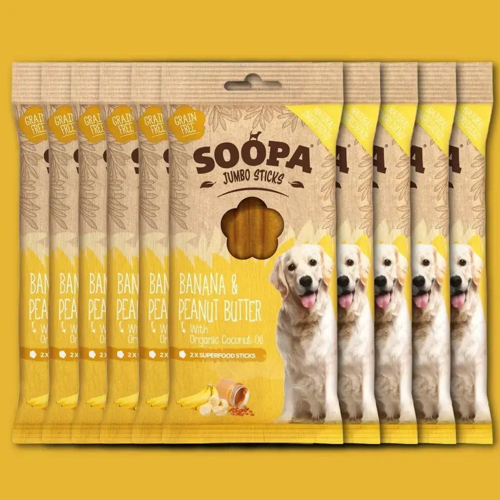 CHEWTOPIA Banana & Peanut Butter Jumbo Dental Sticks by SOOPA