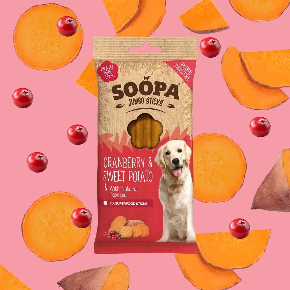 CHEWTOPIA Cranberry & Sweet Potato Jumbo Dog Dental Sticks by SOOPA