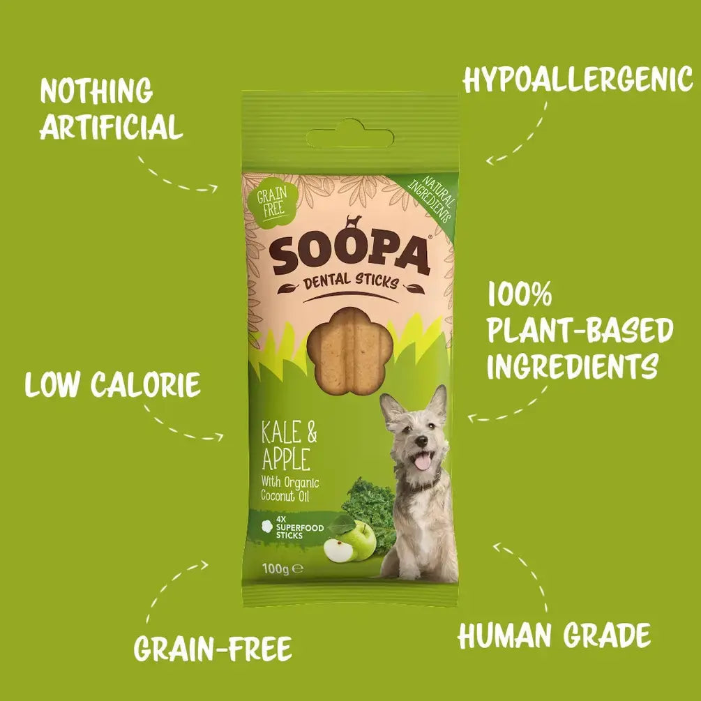 CHEWTOPIA Kale & Apple Dental Sticks by SOOPA