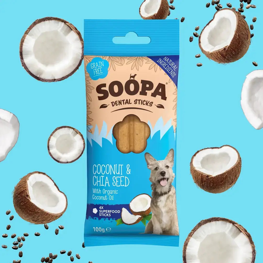 CHEWTOPIA Coconut & Chia Seed Dog Dental Sticks by SOOPA