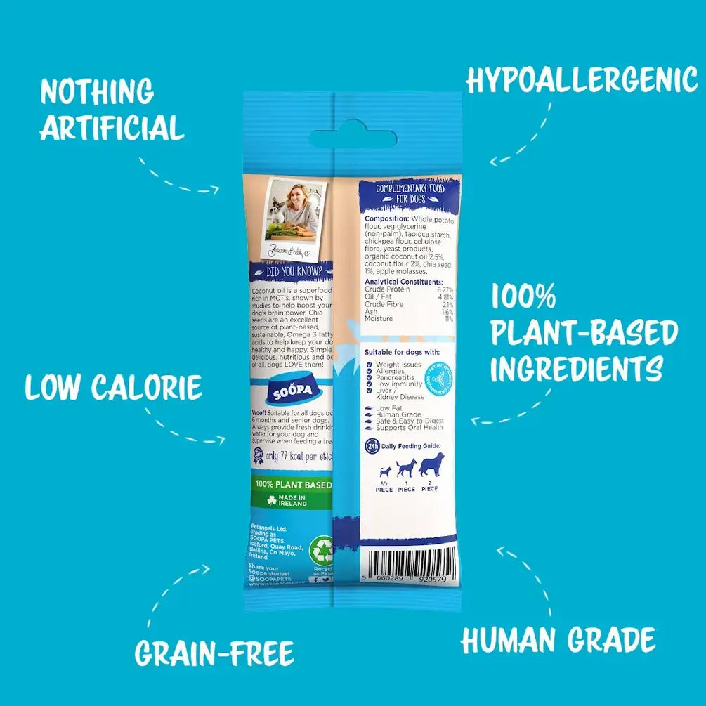 CHEWTOPIA Coconut & Chia Seed Dog Dental Sticks by SOOPA
