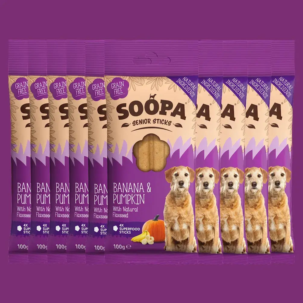 CHEWTOPIA Banana, Pumpkin & Flaxseed SENIOR Dental Sticks by SOOPA