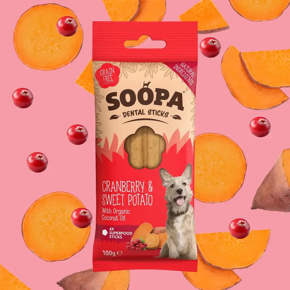 CHEWTOPIA Cranberry & Sweet Potato Dental Sticks by SOOPA